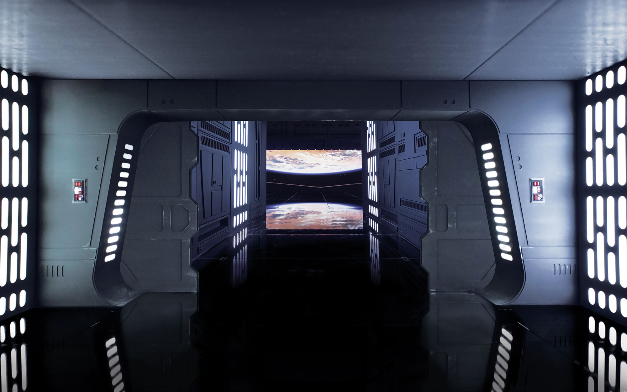 Papier peint Komar - Star Wars Death Star Floor -400 x 250 cm, HEXOA