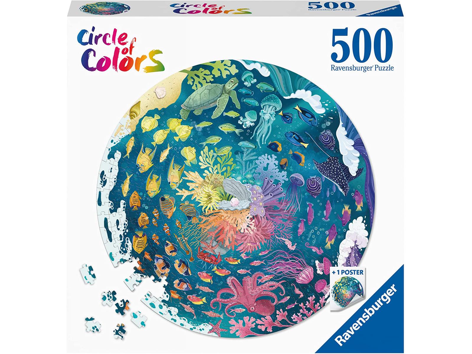 Puzzle rond 500 pièces - Océan (Circle of Colors), RAVENSBURGER