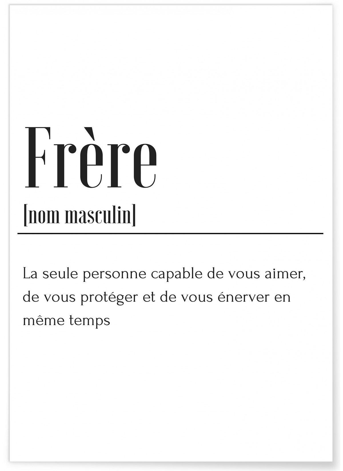 Affiche Définition Frère, L'AFFICHERIE