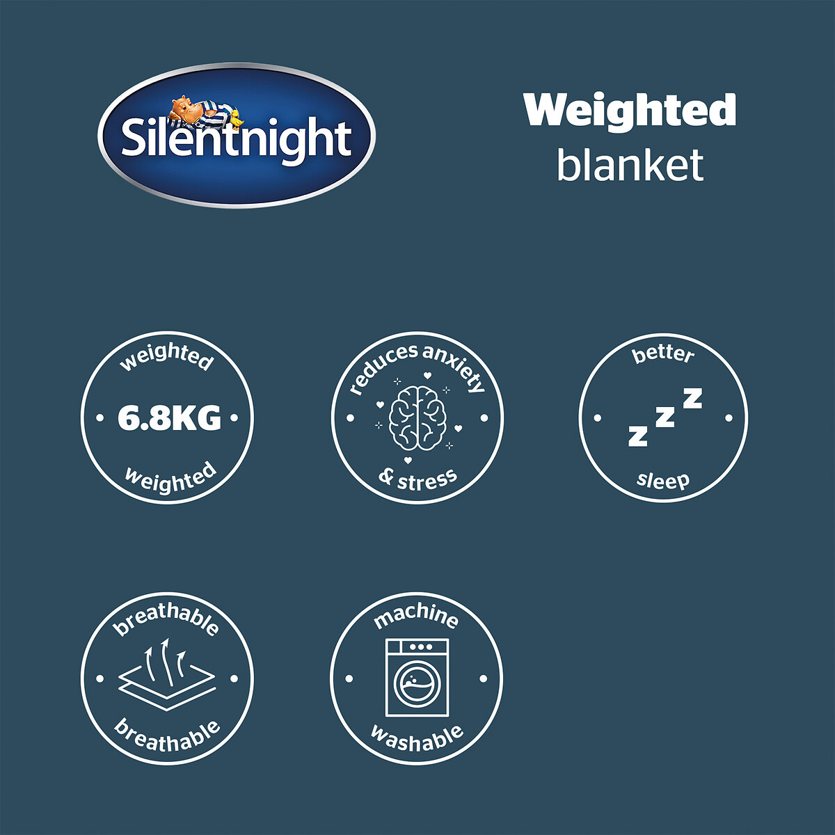Weighted blanket 6.8kg, grey, Silentnight | La Redoute