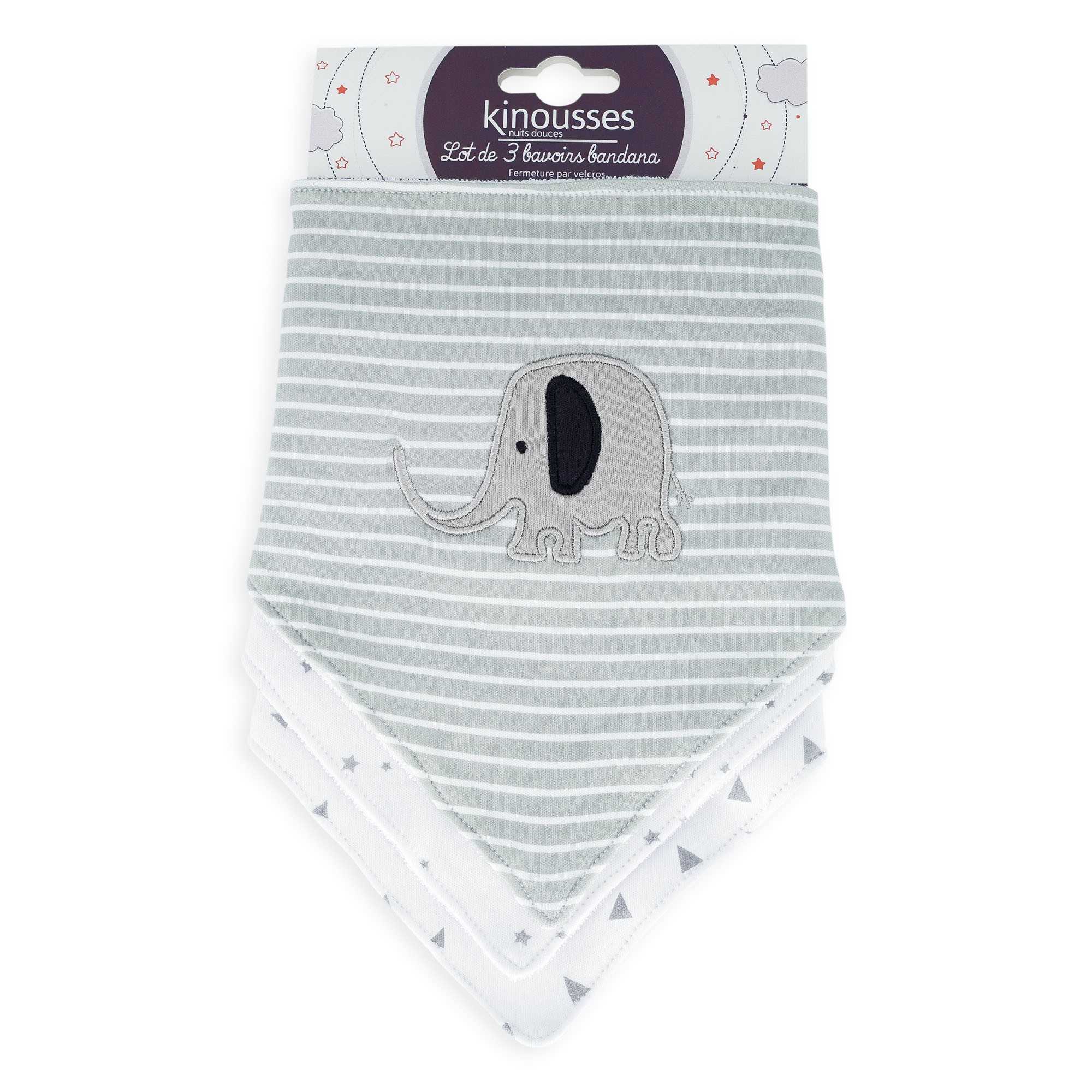 Bavoir bandana - ELEPHANT x3, TROIS KILOS SEPT