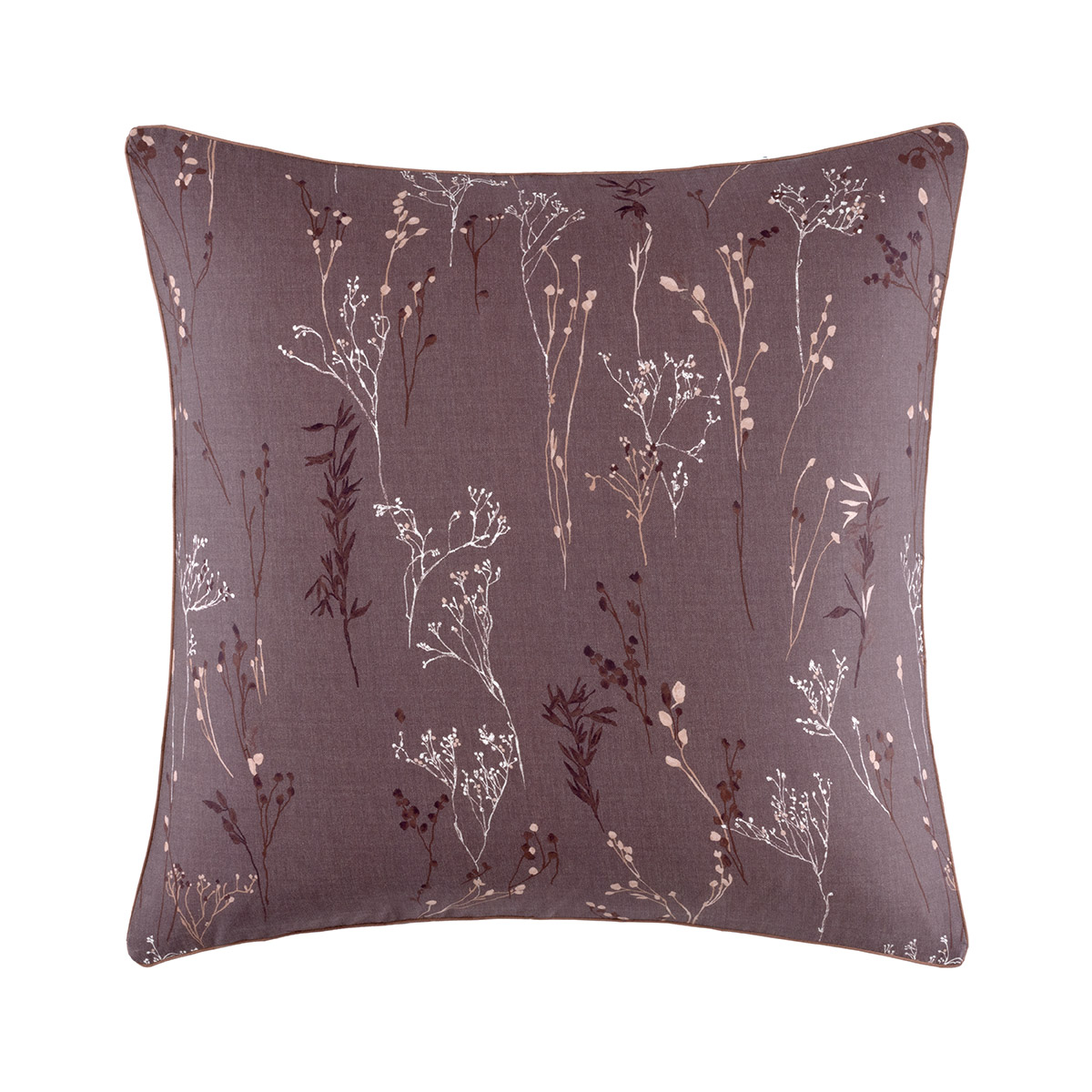 Taie d'oreiller en satin de coton marron, WILD MILLET, BOSS HOME