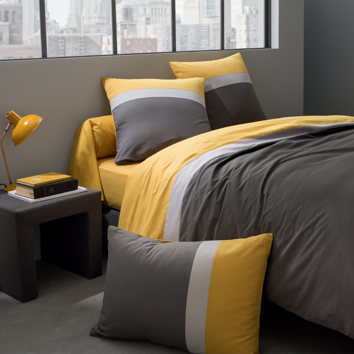 Housse de couette bicolore unie en coton, MELI MELO, ORIGIN