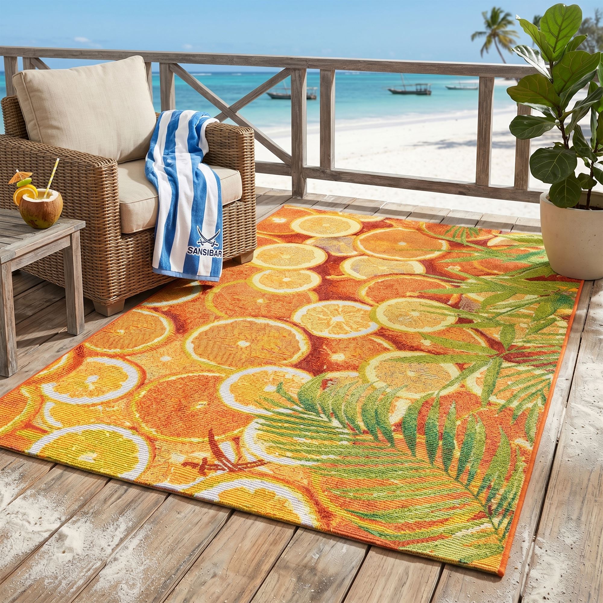 Tapis d'été pour l'intérieur et l'extérieur - RANTUM BEACH, THEKO