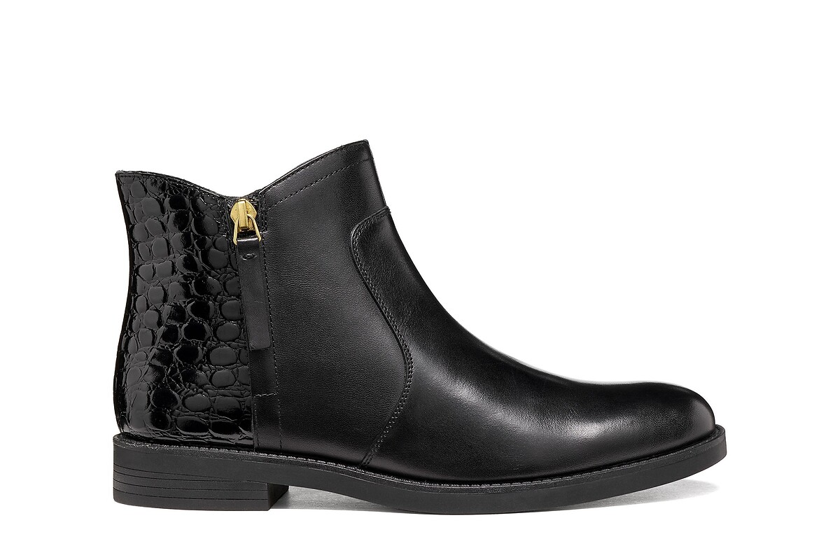Bottines zippées en cuir, ESMEENA, GEOX