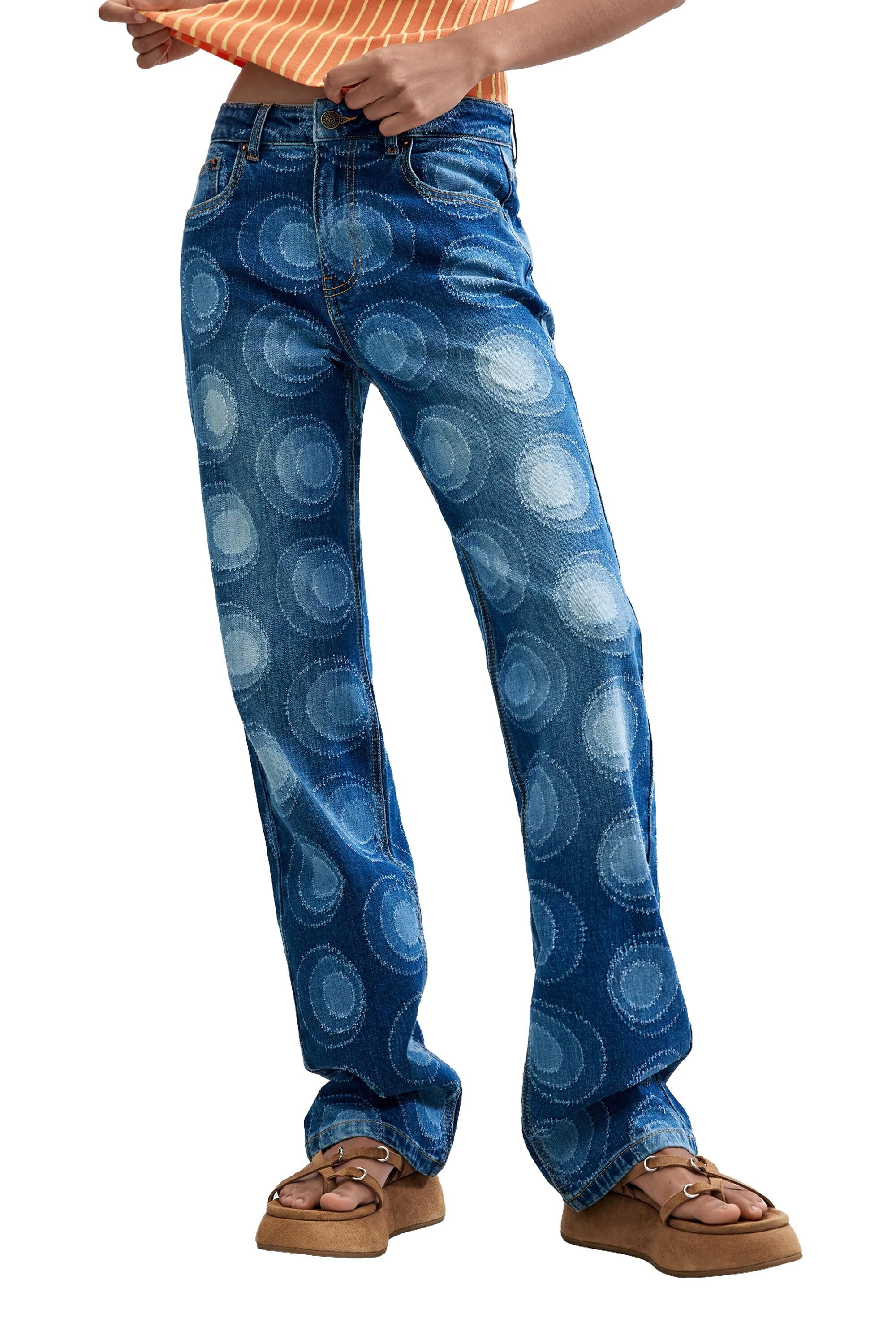 Pantalon slim en jean imprimé, DESIGUAL