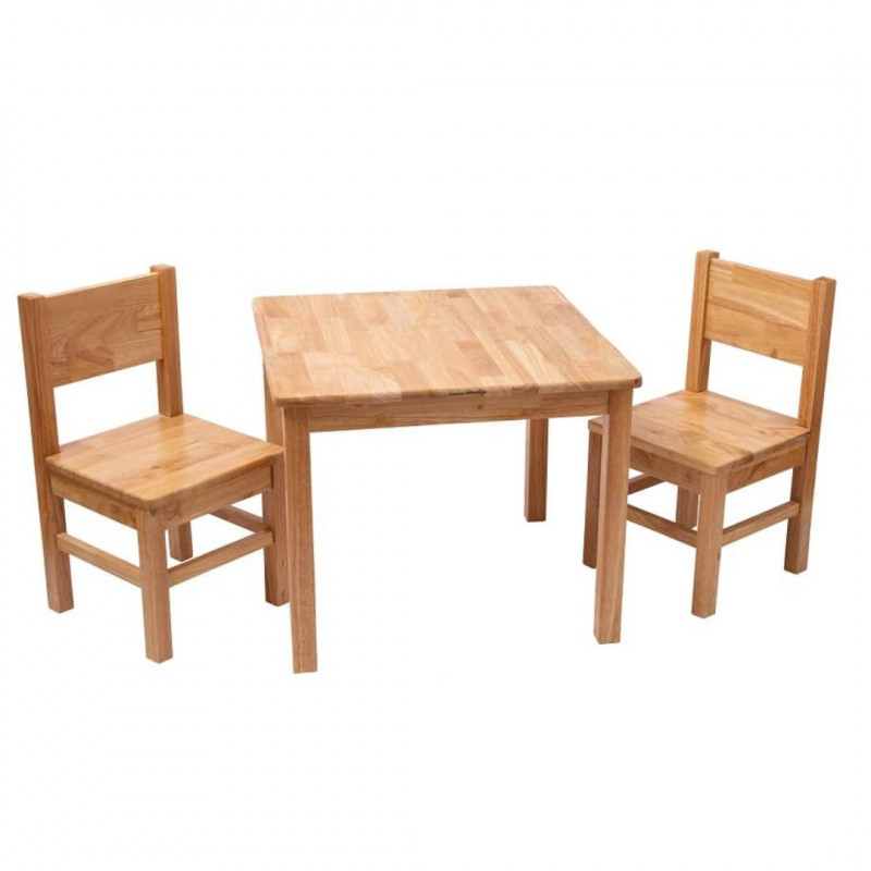 Ensemble Table et Chaises Enfant en bois Bois naturel 4-7 ans, PIOUPIOU ET MERVEILLES