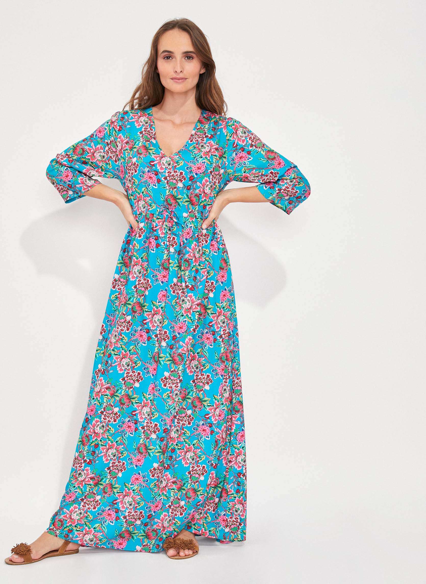Robe longue imprimée fluide Ecovero QUIMPUR, LA FIANCÉE