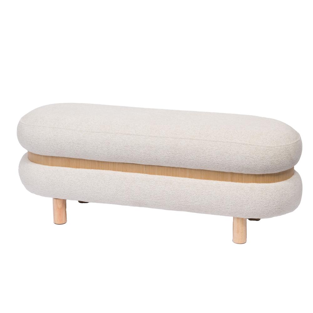 Banc en tissu  avec piètement métal L110 cm Ocrina, AMADEUS