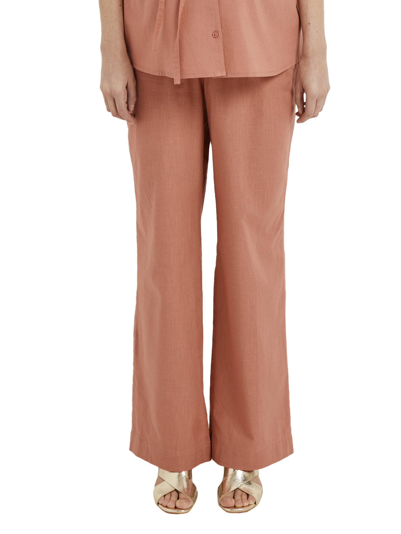 Pantalon large uni de grossesse effet lin, VERTBAUDET