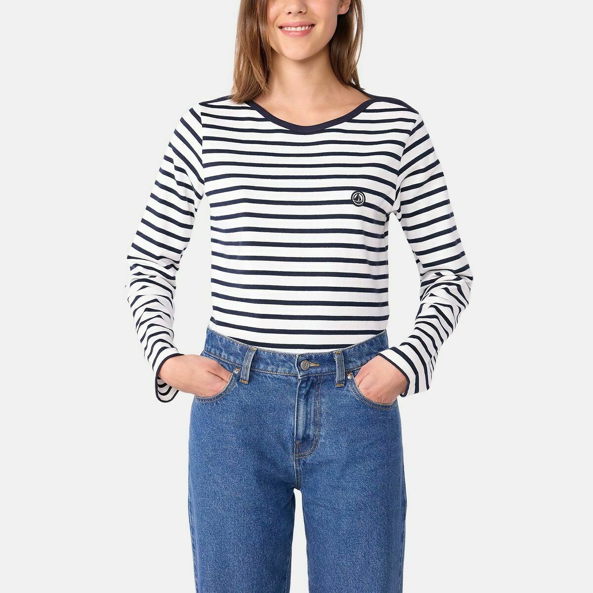 Marinière femme en coton manches longues