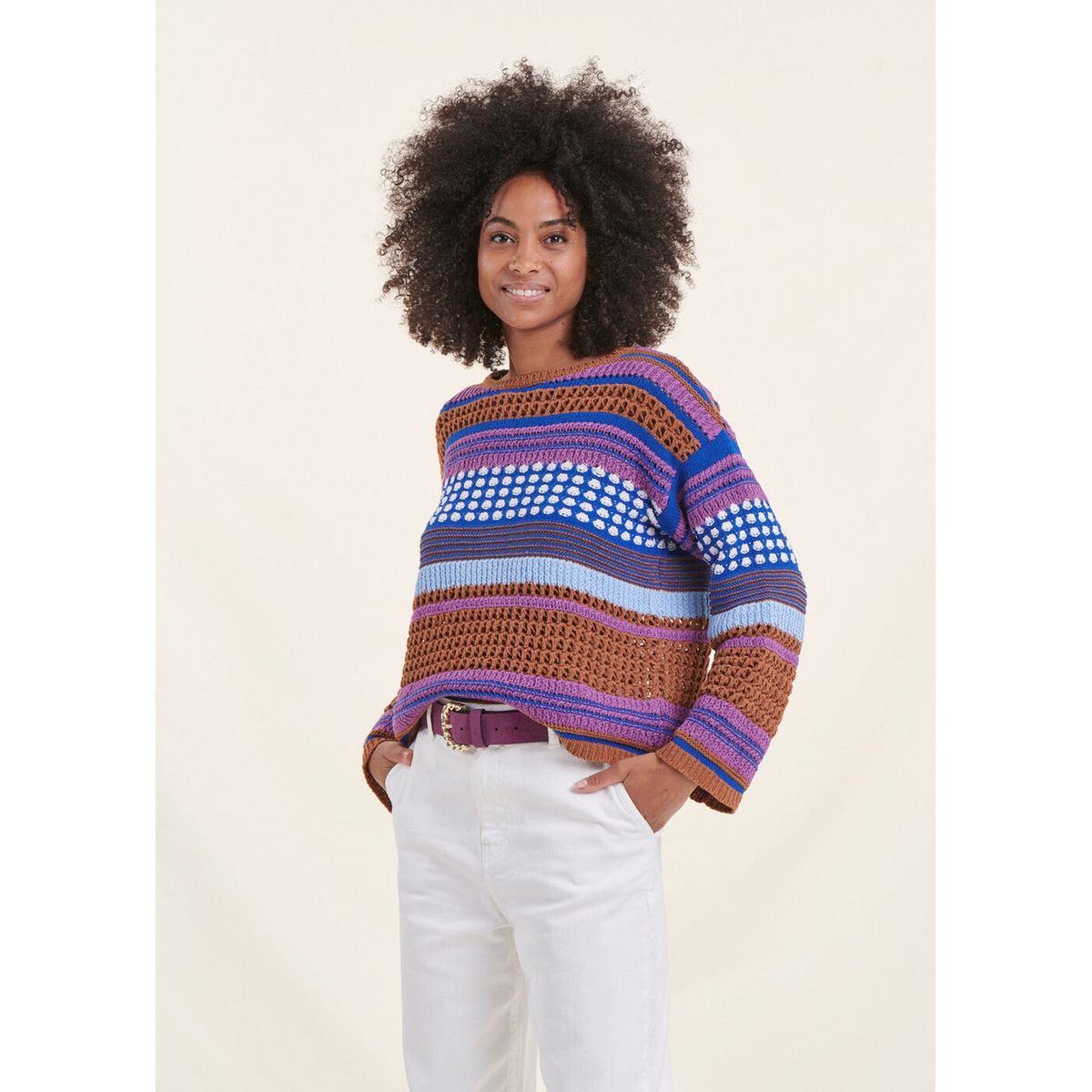 Pull laine multicolore discount femme