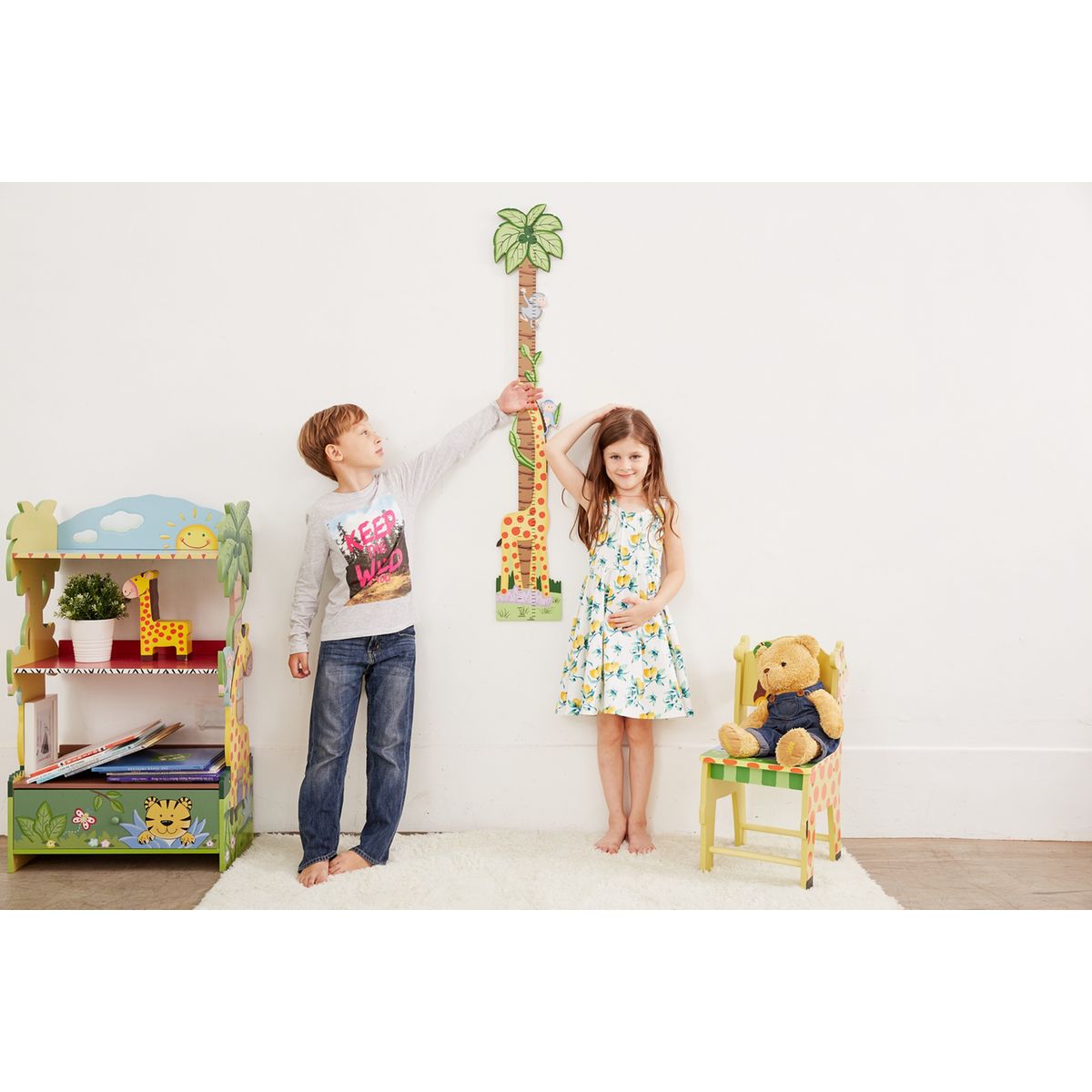 Toise Murale Enfant En Bois Sunny Safari Jaune Fantasy Fields La Redoute