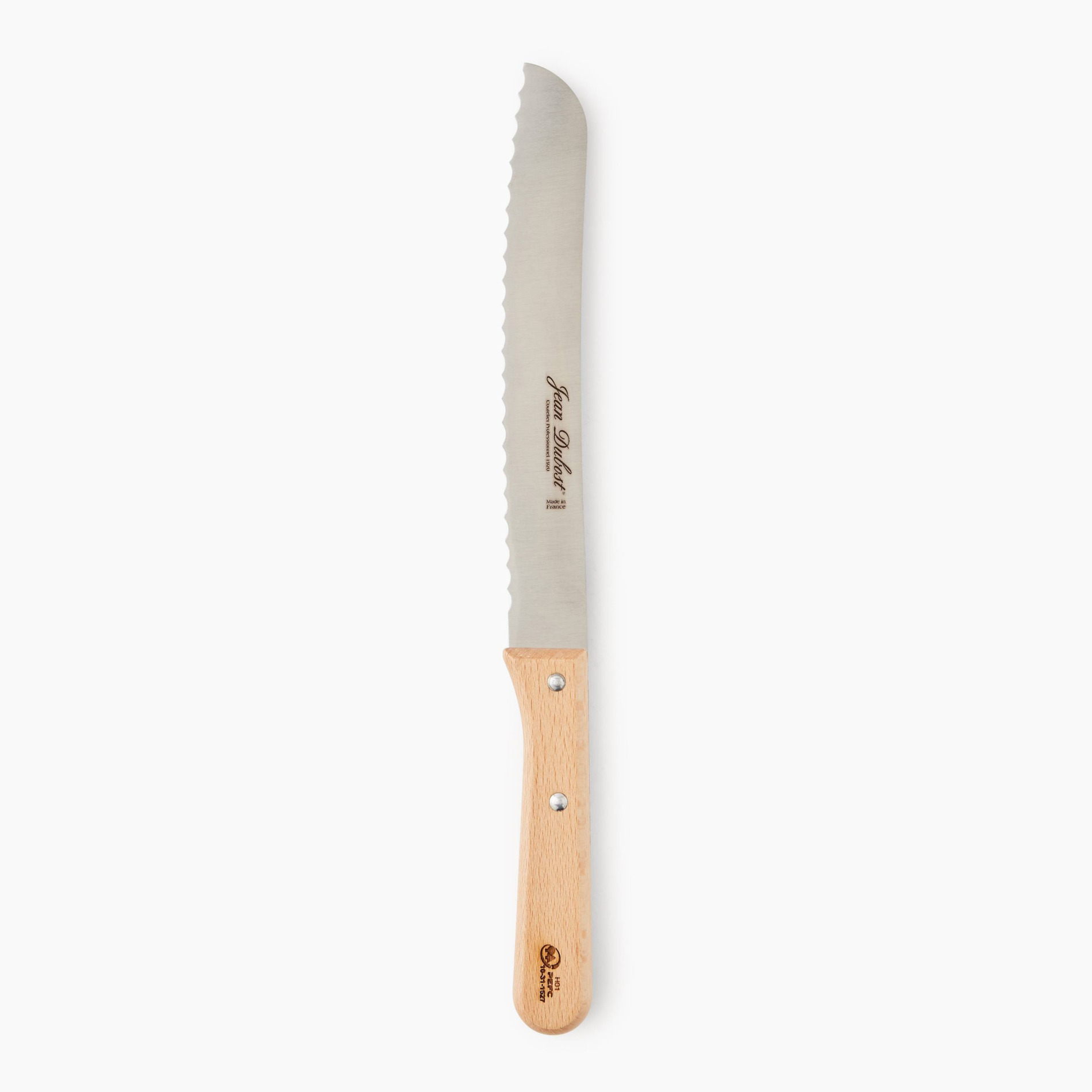 Couteau à pain, manche en bois de hêtre, MONOPRIX