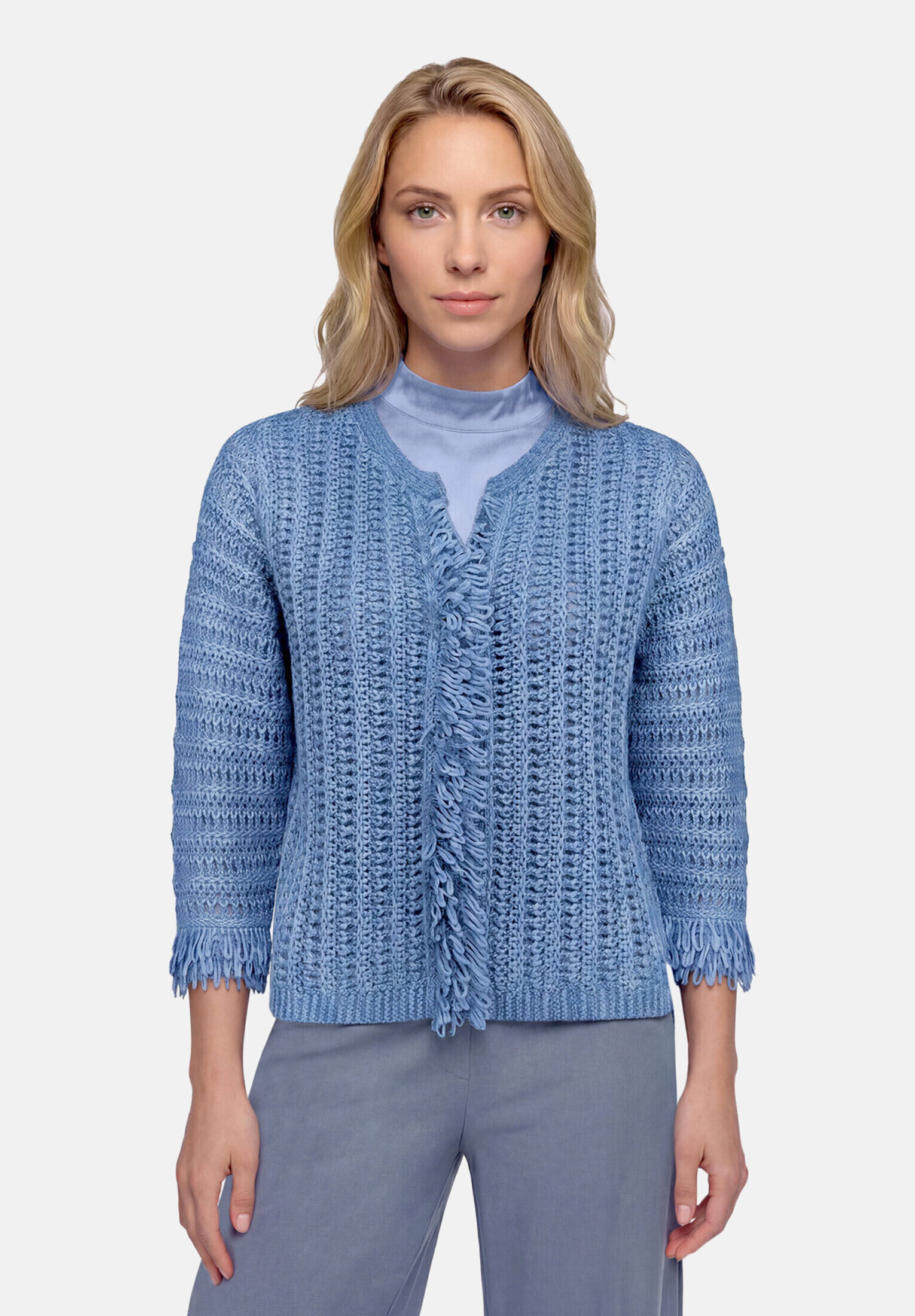 Cardigan en maille casual à franges, BETTY BARCLAY