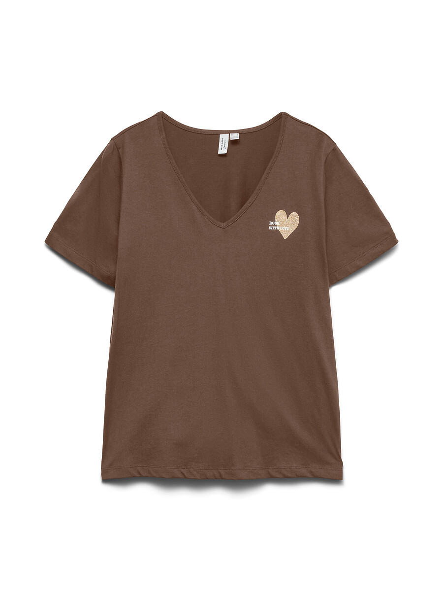 T-shirt scollo a v maniche corte, VERO MODA