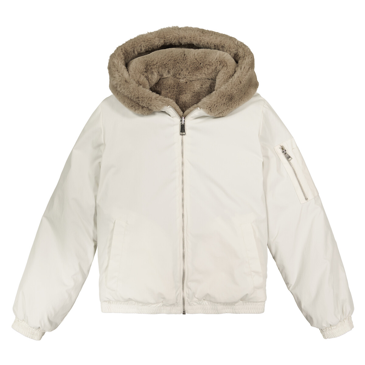 33990円 買収 Faux Fur Reversible Hooded Jacket