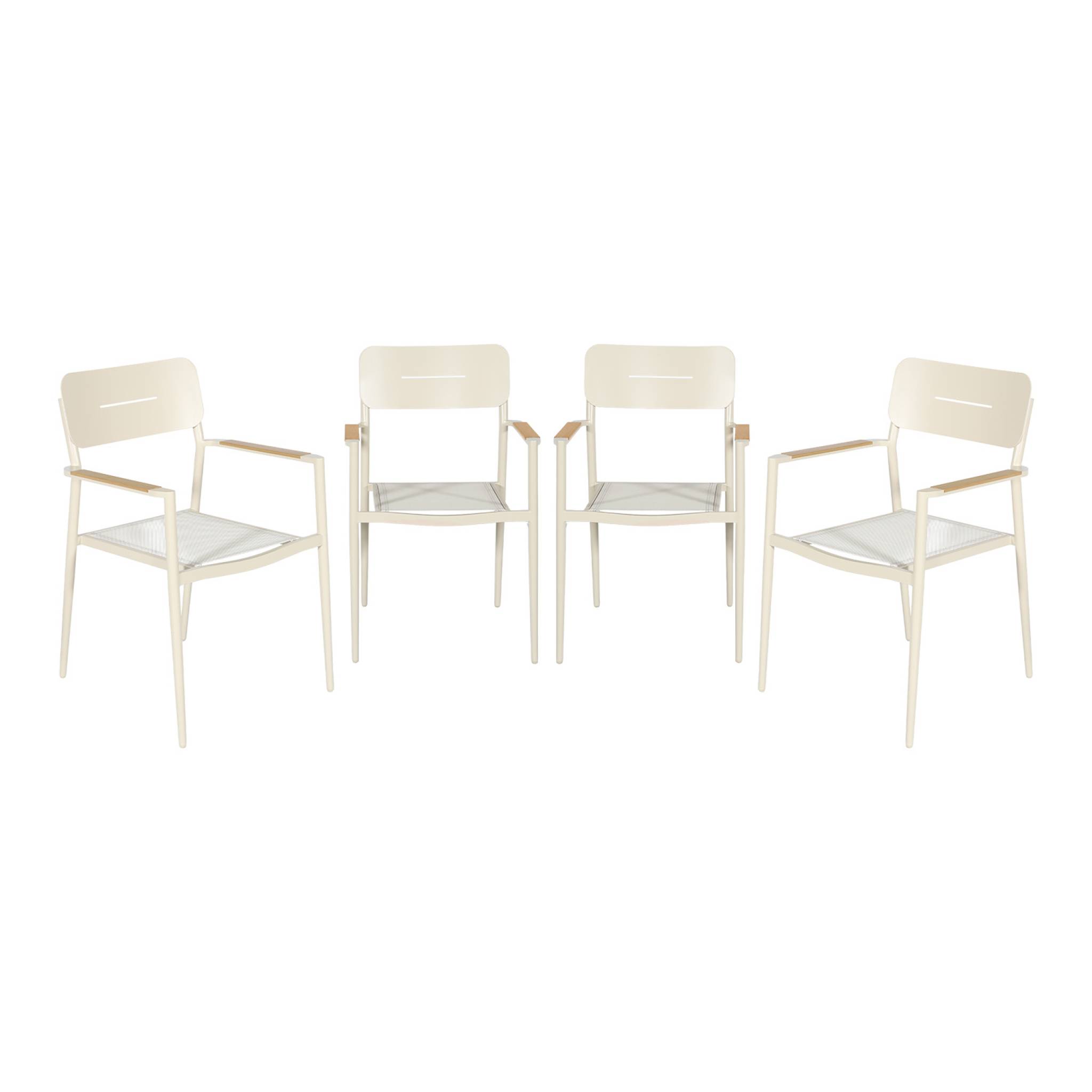 Fauteuil de jardin aluminium et textilène (lot de 4) FIRA, SWEEEK