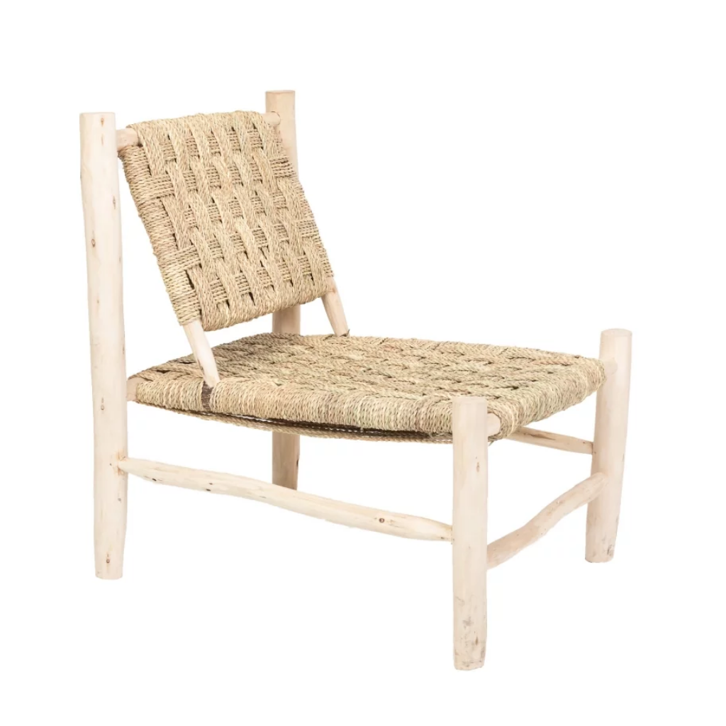 Fauteuil doum et en bois d'eucalyptus LODJO, HYDILE
