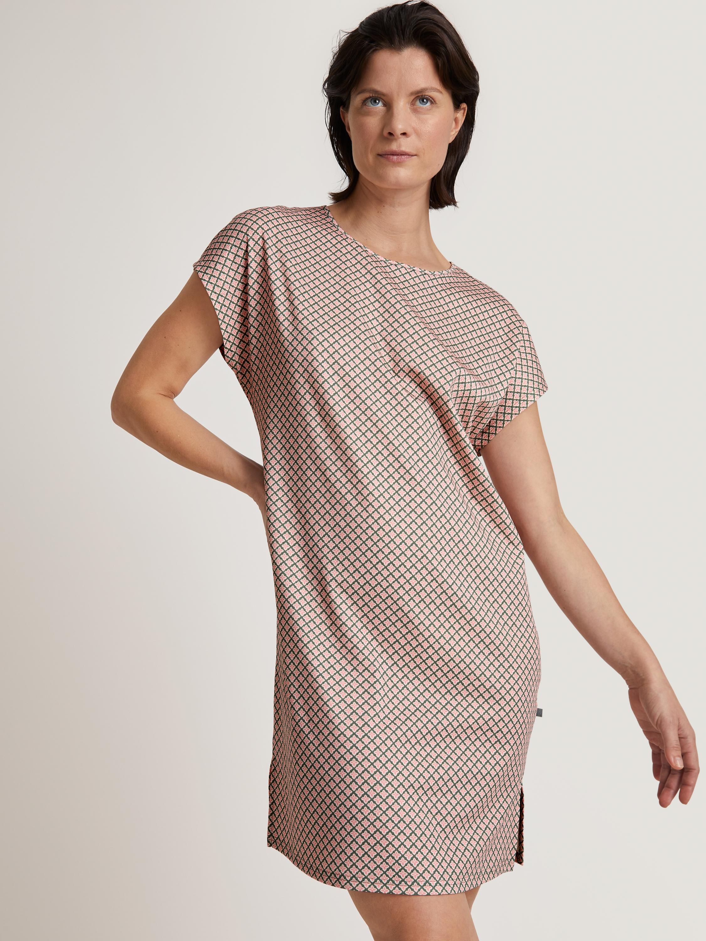 Chemise de nuit, longueur 90cm manches courtes Coton NIGHTWEAR XTRA, CALIDA