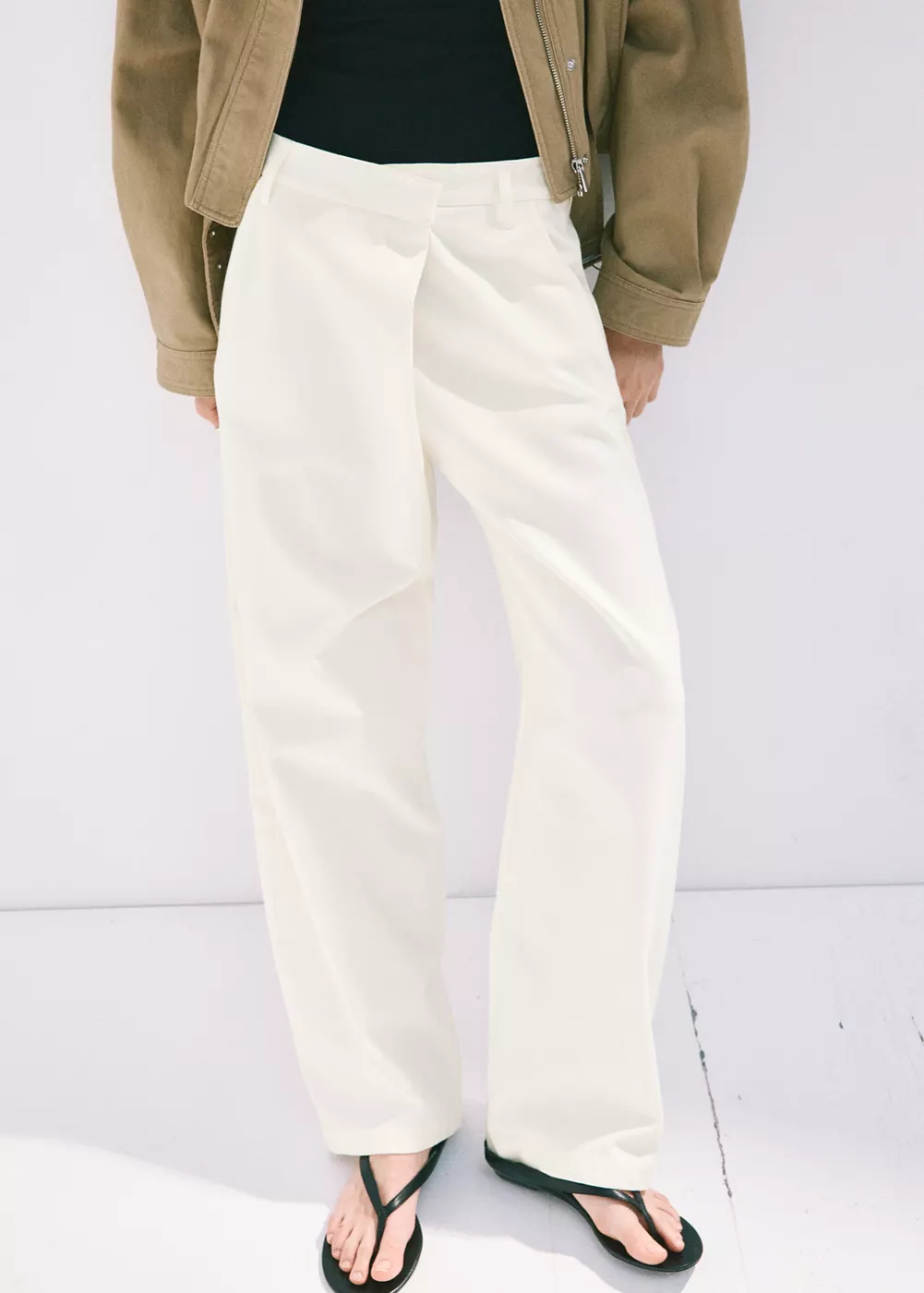 Pantalon en coton asymétrique, MANGO