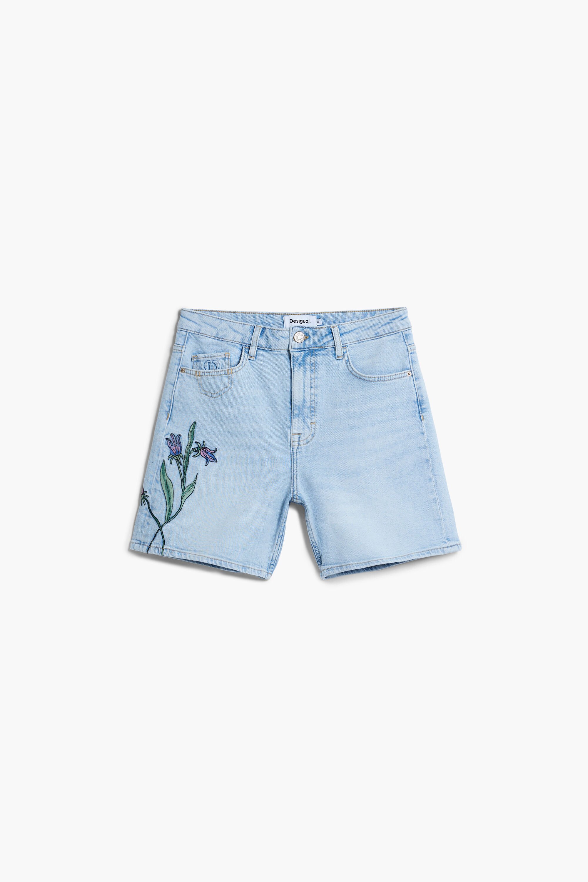 Bermuda en jean fleur, DESIGUAL
