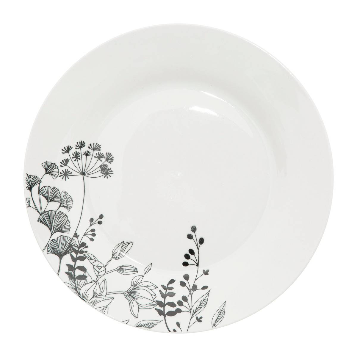 Service de table 18 pièces en céramique WHITE FLORAL, SECRET DE GOURMET