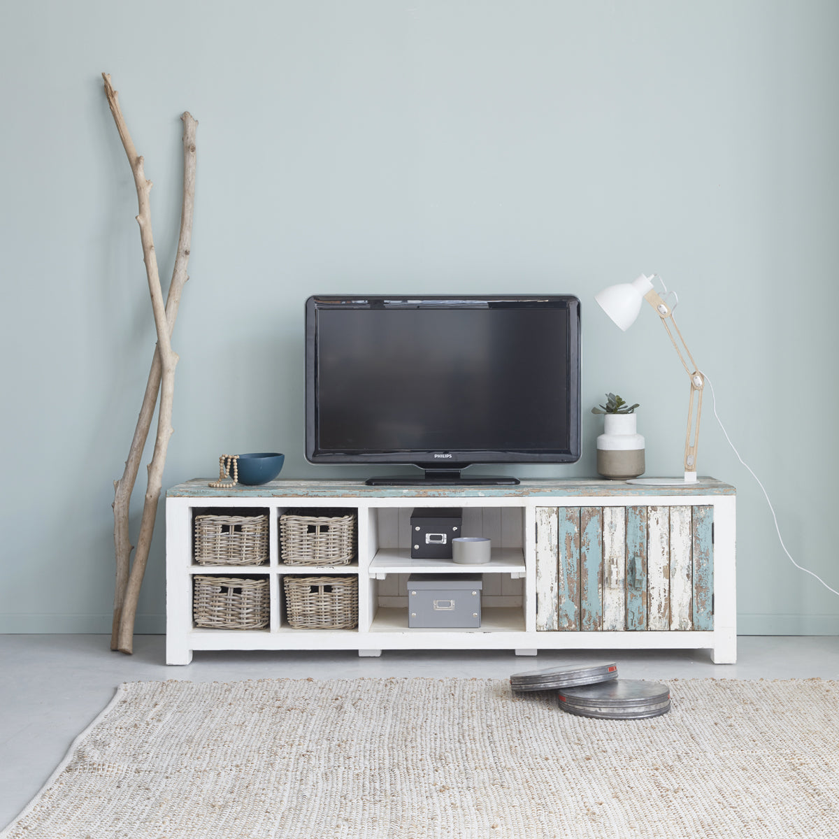 Meuble TV en bois recyclé massif 180 cm ATLANTIC, BERAH GETAH