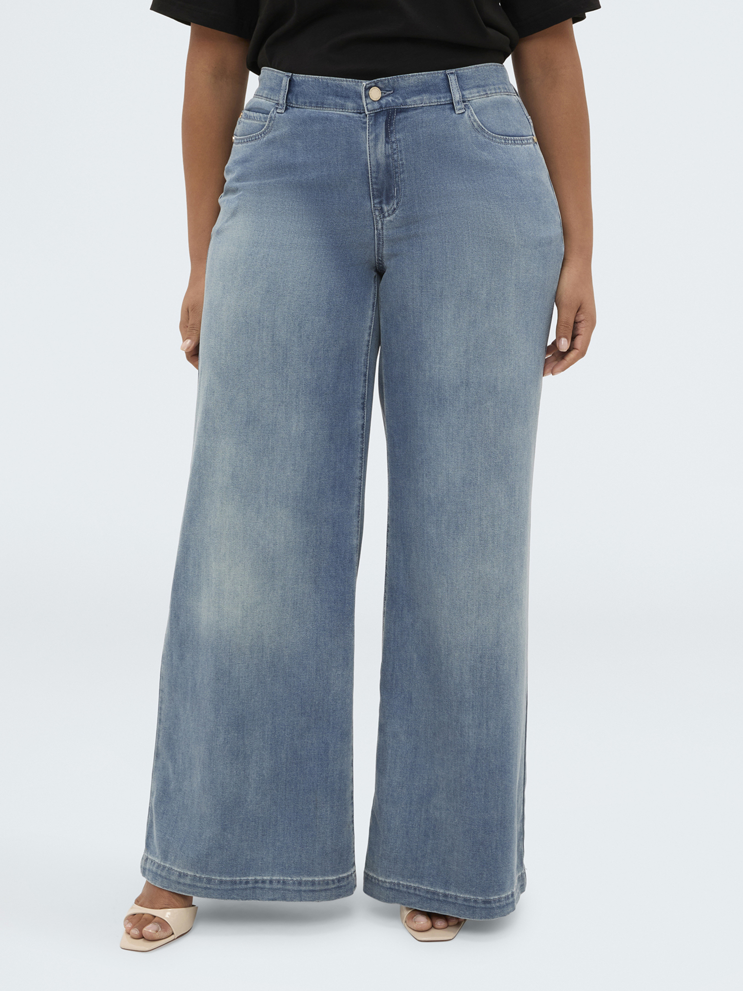 Jean Wide Leg délavé, FIORELLA RUBINO