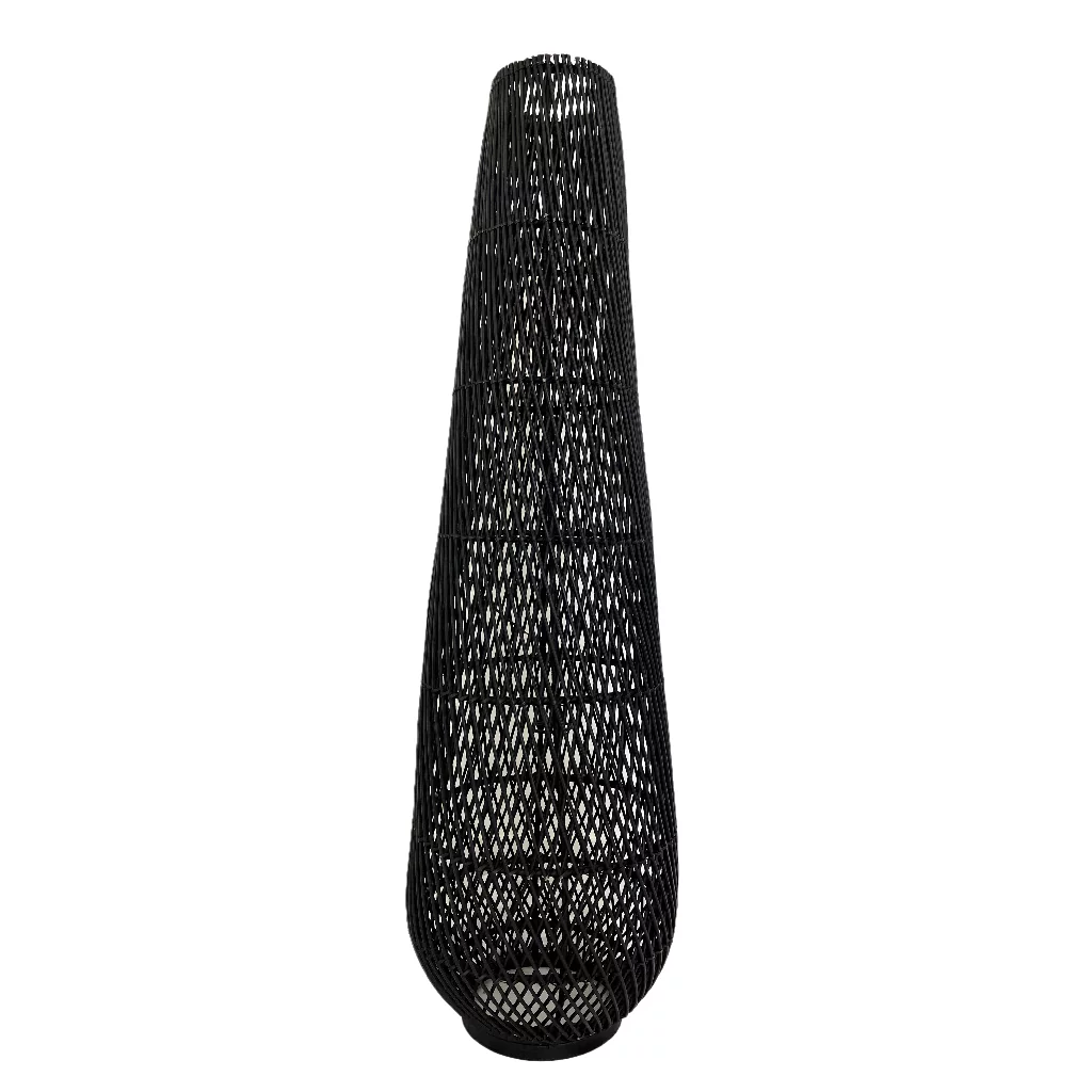 Lampe à poser en rotin et socle en métal ZELIE, HYDILE