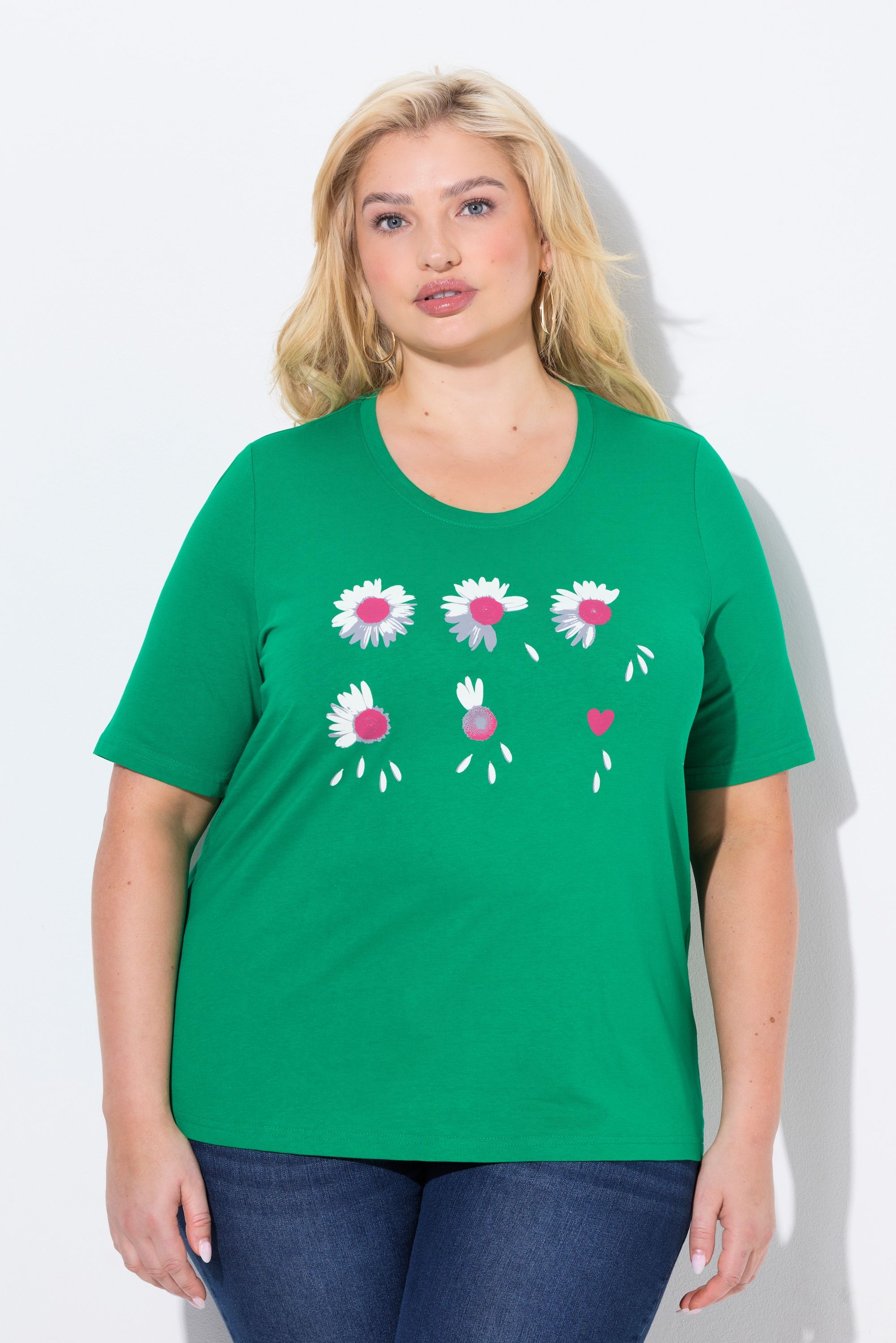 T-shirt à fleurs. Coupe Classic Fit. Col, ULLA POPKEN