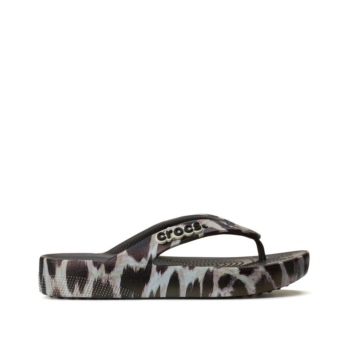 crocs leopard flip flops