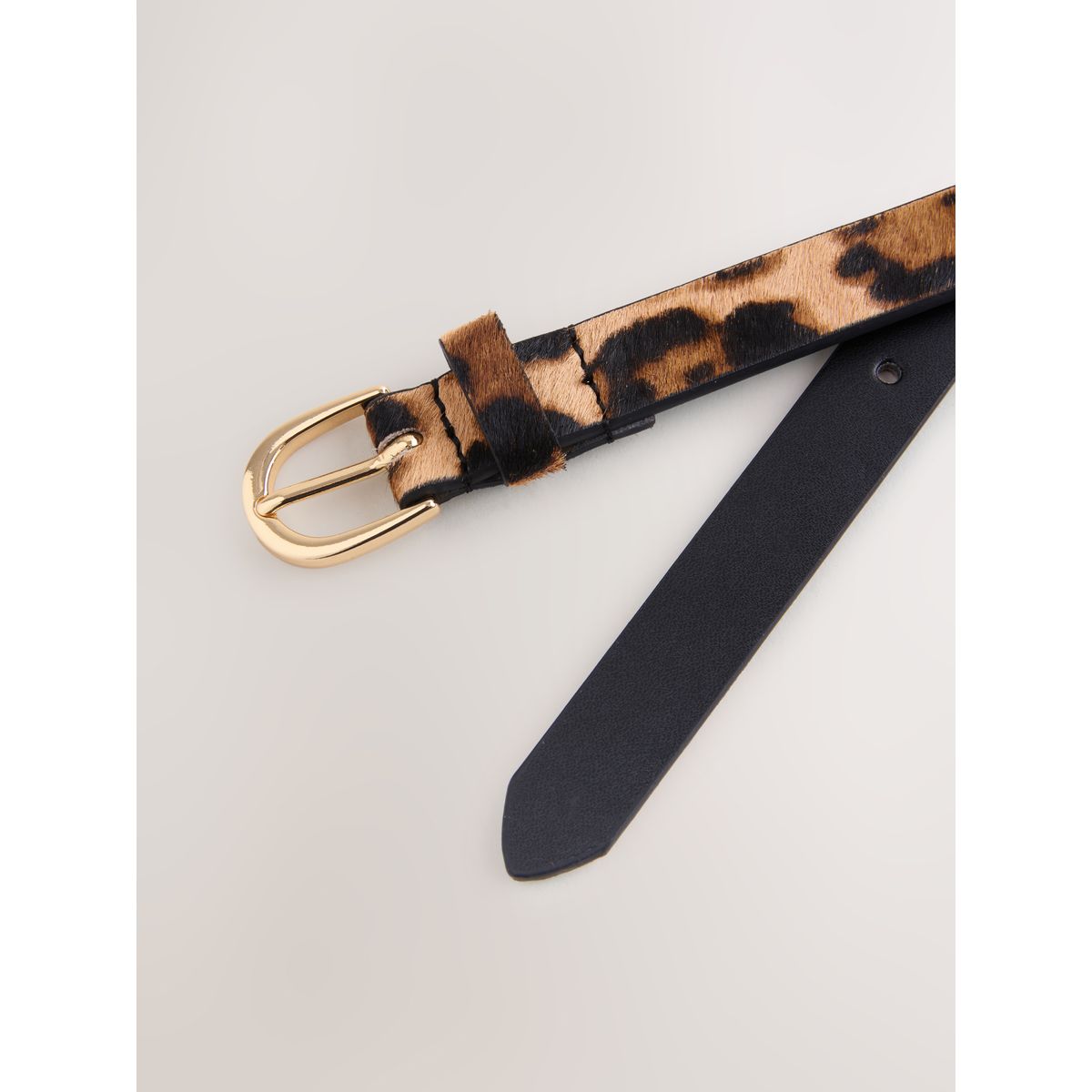 Ceinture fine en cuir façon poulain, NEXT