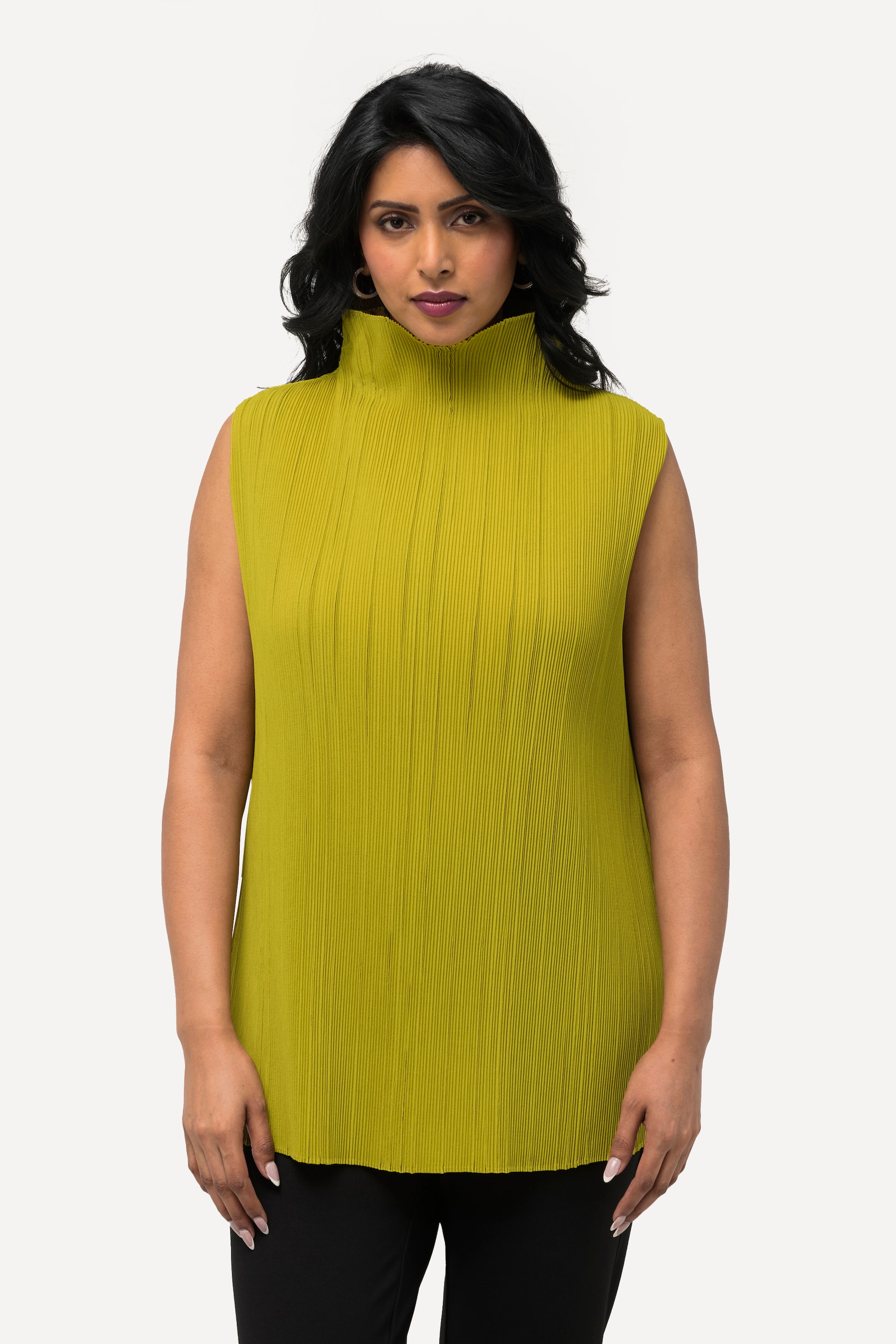 Blouse plissée sans manches, ULLA POPKEN