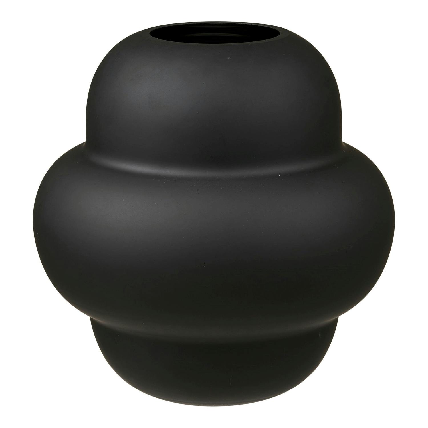 Vase design galbé en verre noir, PIER IMPORT
