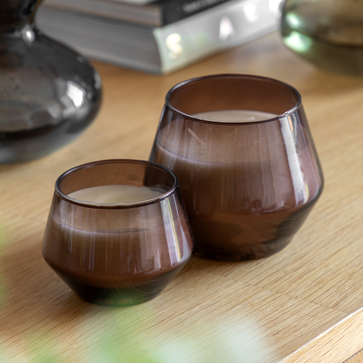 Set of 2 Rose Oud Filled Glass Candle, ÉDITÉ