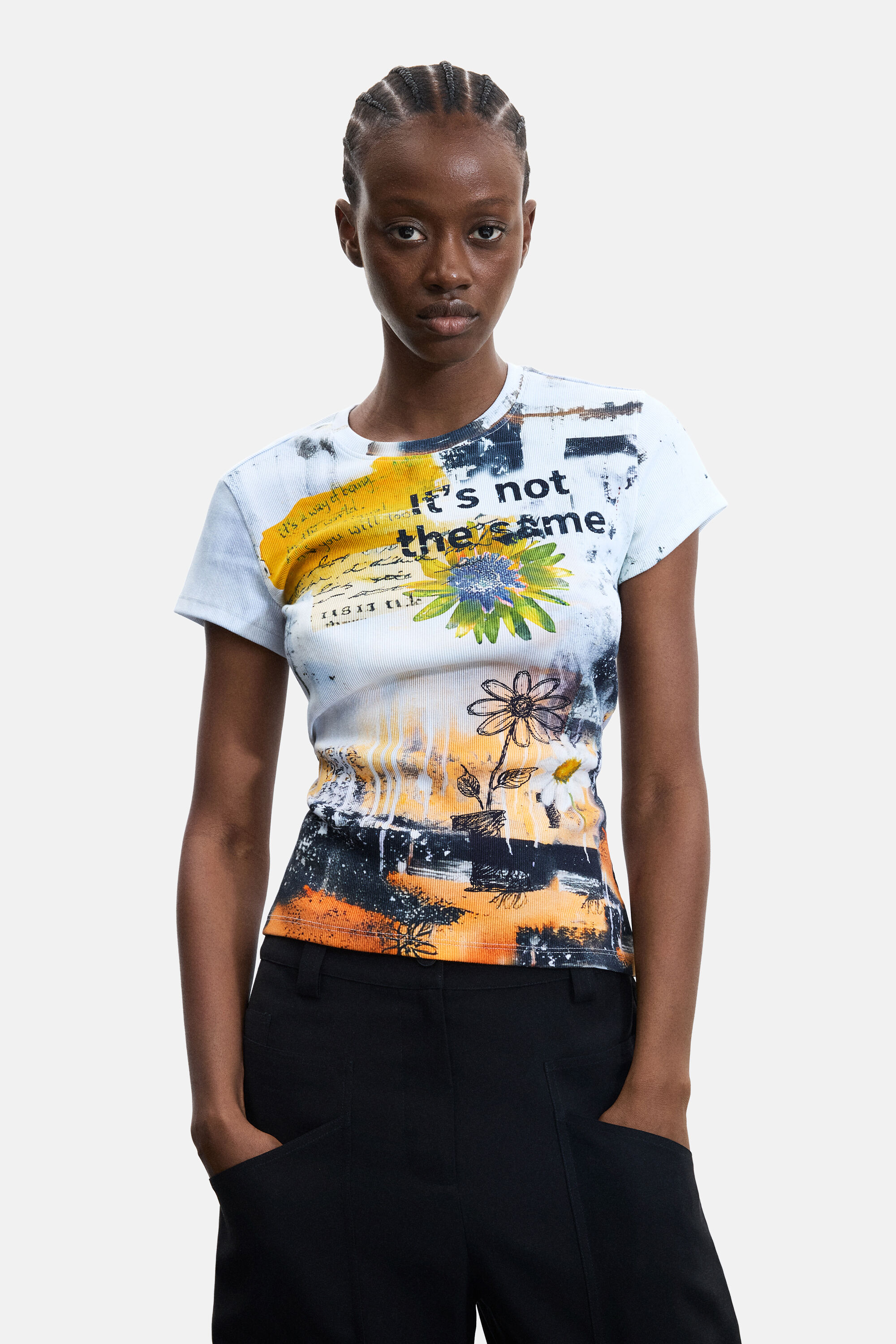 T-shirt imprimé 100 % coton, DESIGUAL