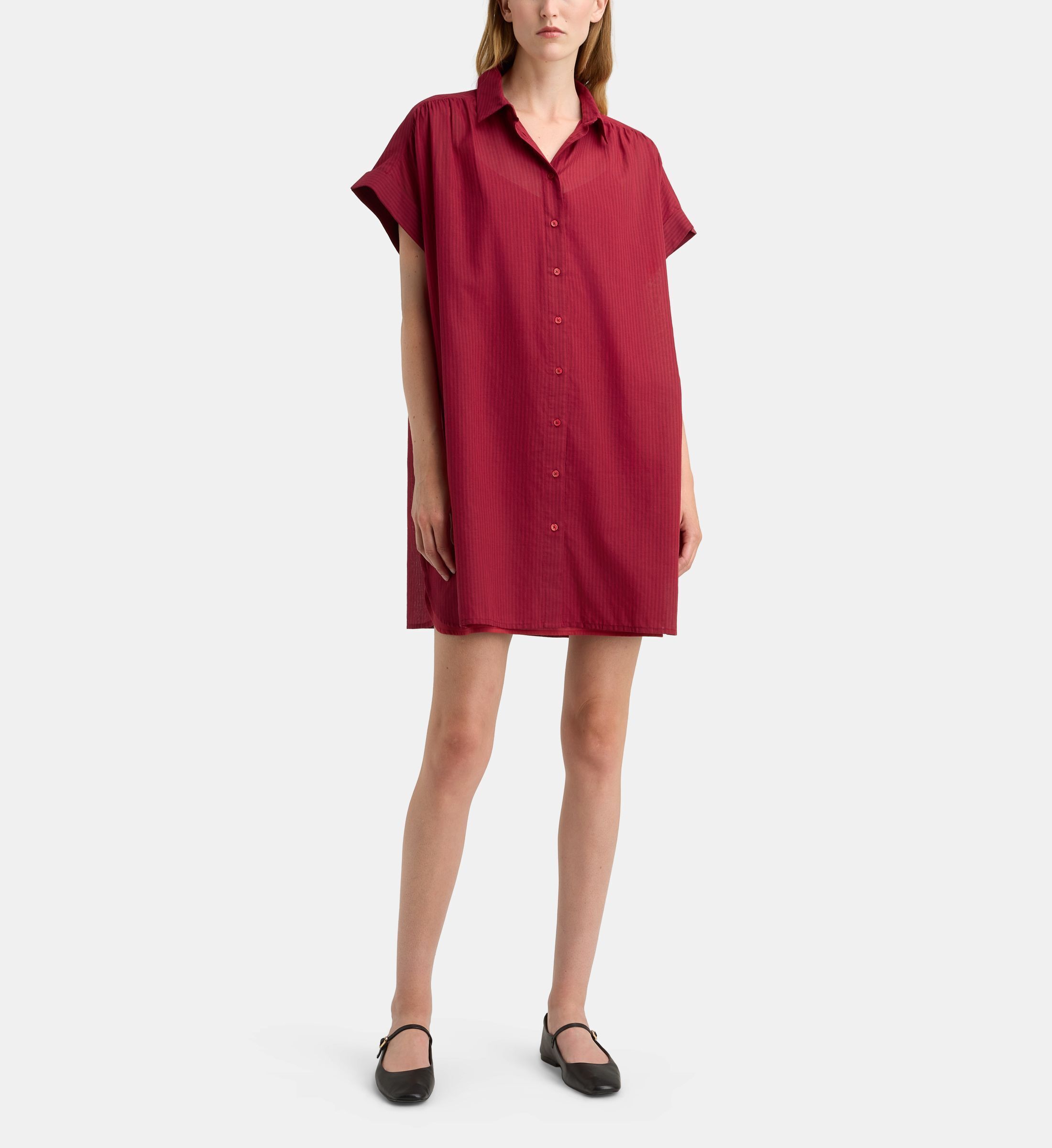 Robe chemisette courte fadette dha rayures et fond de robe coton bio, GALERIES LAFAYETTE