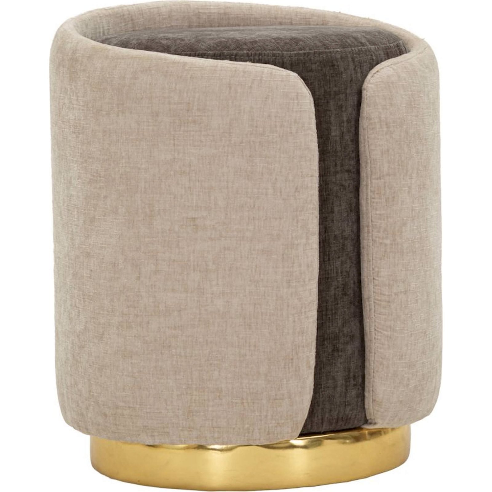 Pouf rond capitonné base en métal MODERN, RECOLLECTION