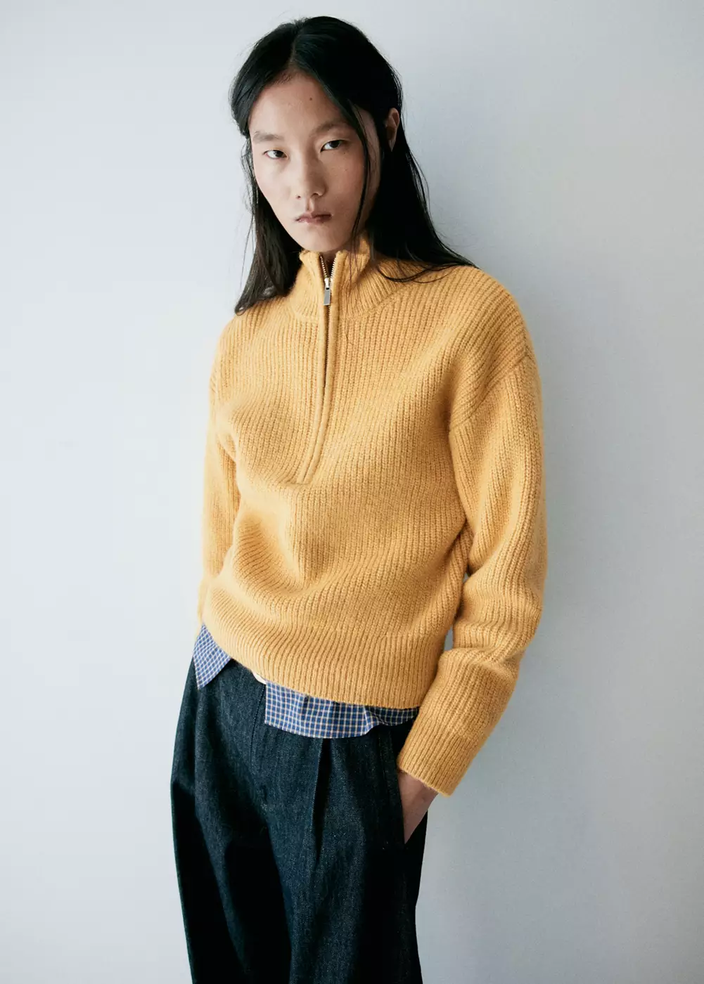 Pull-over col roulé fermeture Éclair, MANGO