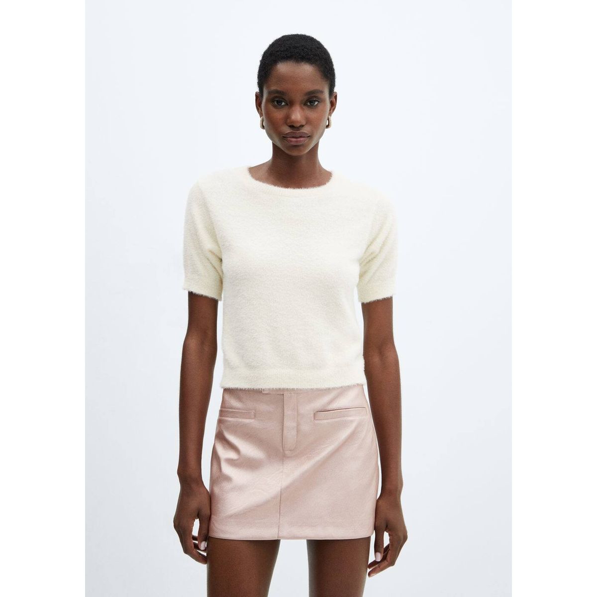 Fausse fourrure cheap manche courte