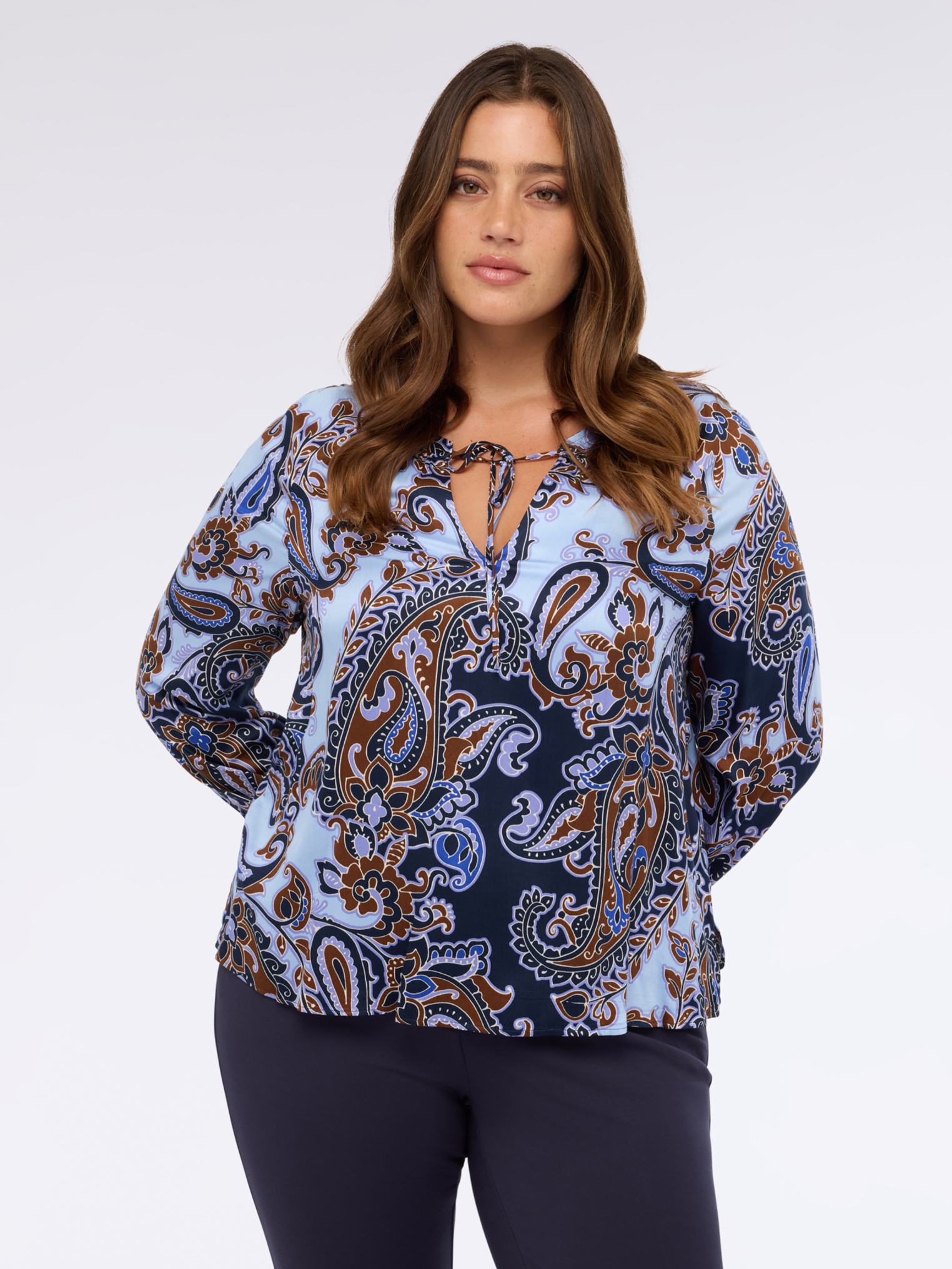 Chemisier imprimé cachemire en viscose, FIORELLA RUBINO