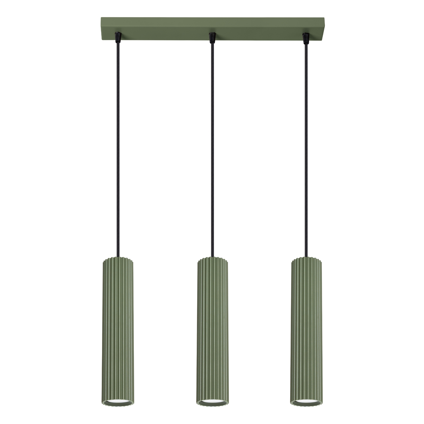 Suspension Aluminium Vert Olive GU10 3 Karbon Line, EDEN