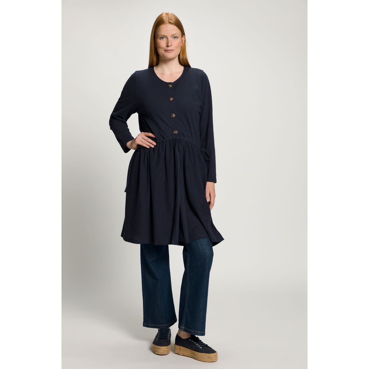 Veste longue col rond femme store