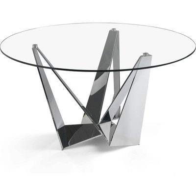Table à manger acier inoxydable avec dessus verre trempé RECOLLECTION