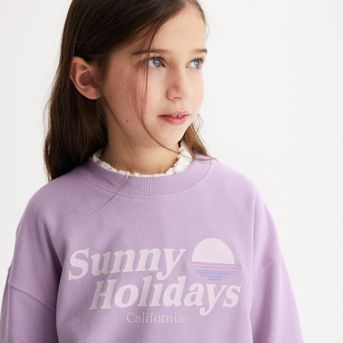 Sweater in molton met ronde hals