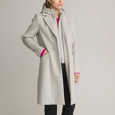 Recycled Mid-Length Coat with Removable Padded Hood ANNE WEYBURN