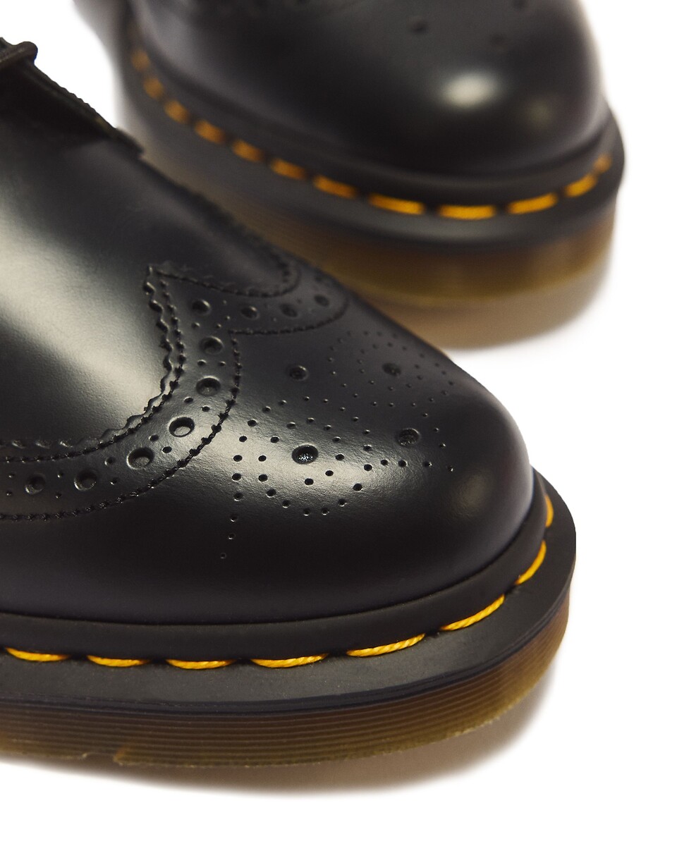 Dr. Martens 3989 Yellow Stitch Smooth Leather Brogue Black — foto 5