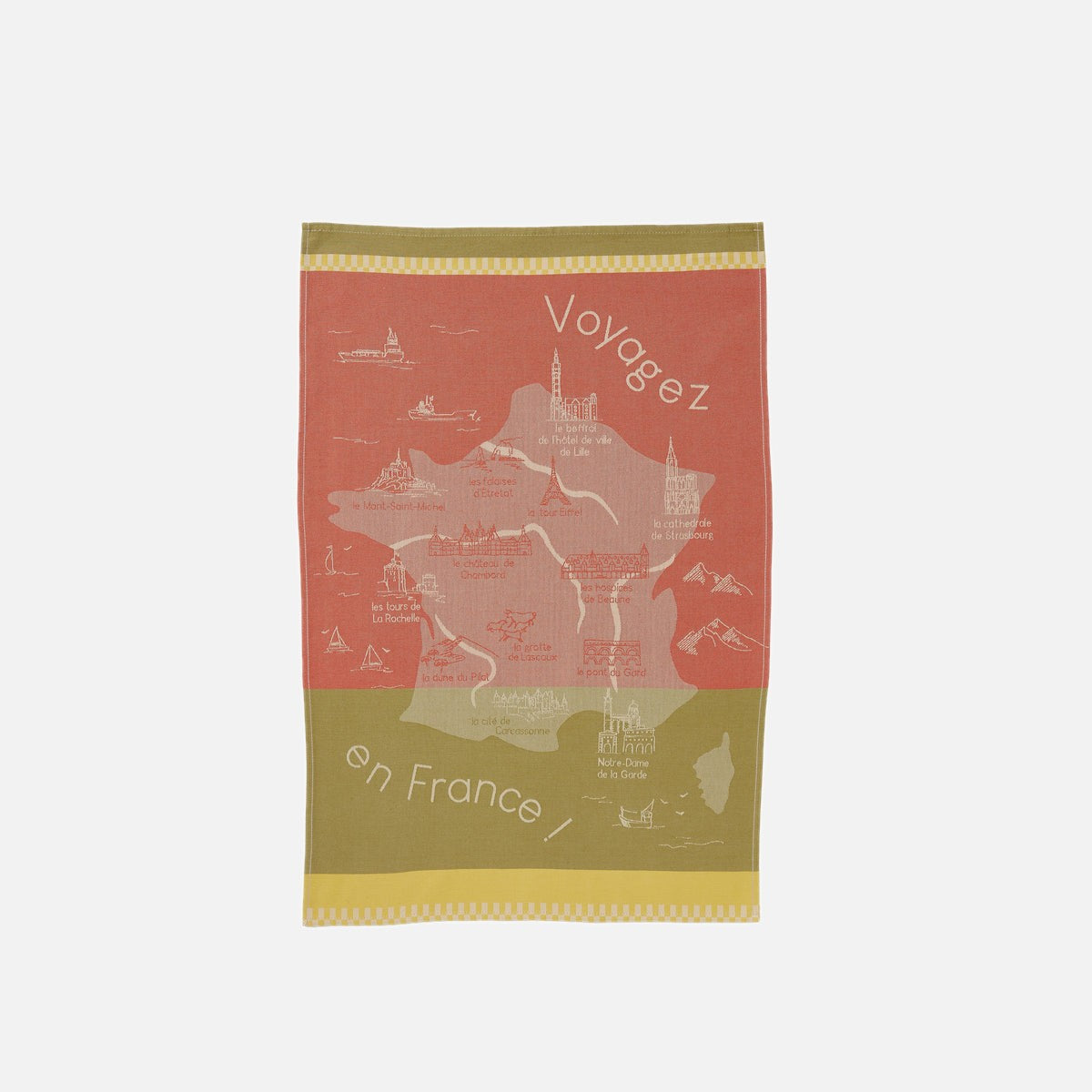 Torchon jacquard LES MONUMENTS DE FRANCE, COUCKE