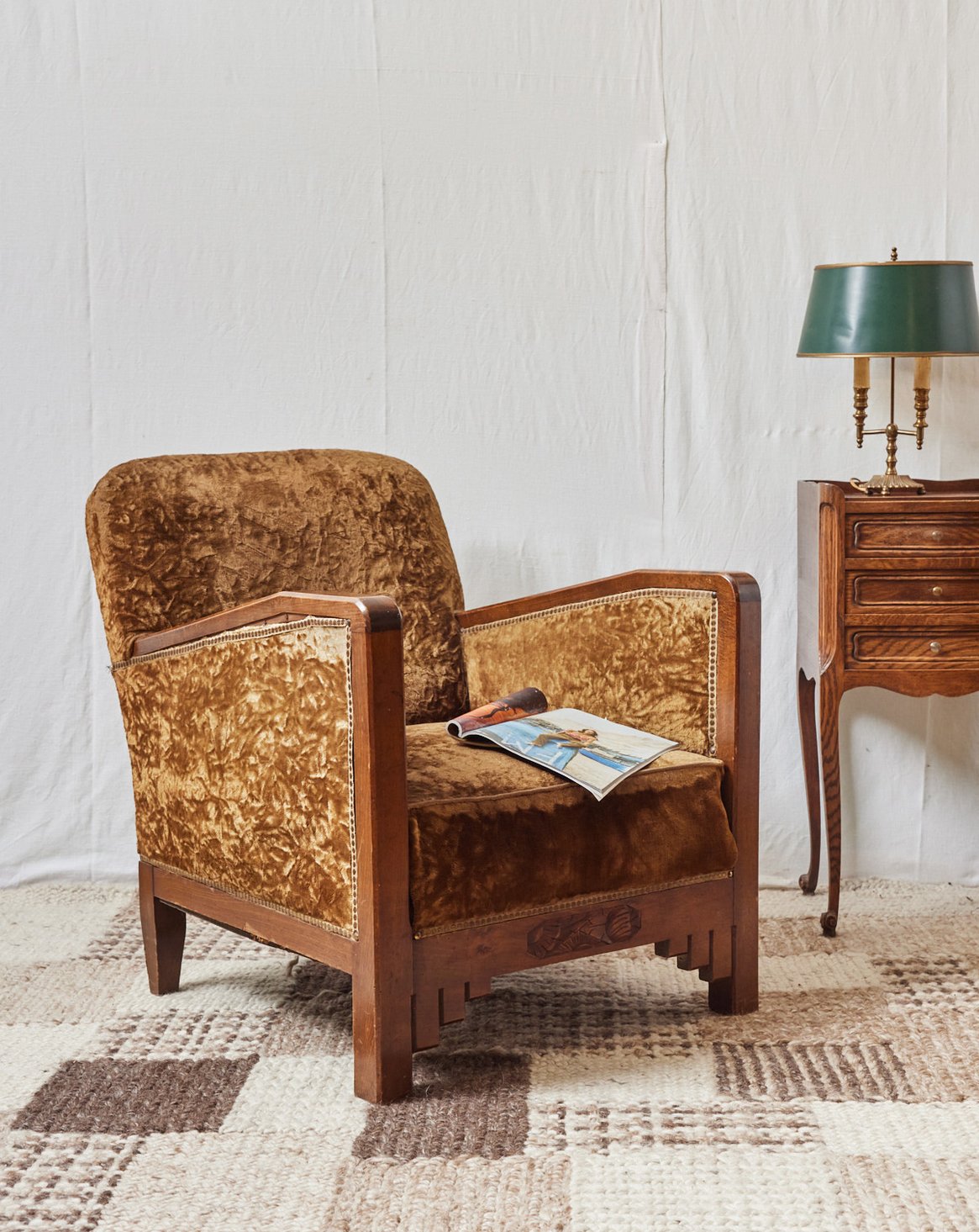 Fauteuil Art nouveau en bois Ernest N°898 - Bon état, DEBONGOUT